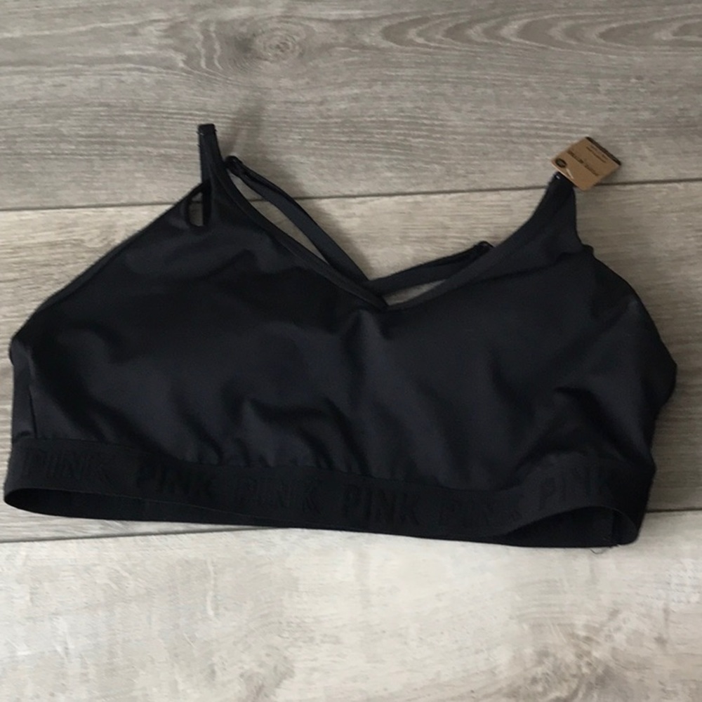 PINK ACTIVE BRA BLACK   SZ XXL